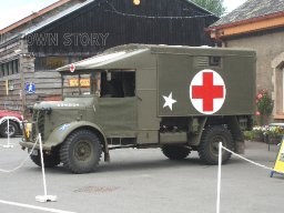 Vintage army ambulance, Buckfastleigh, 2013 