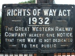 GWR Rights of Way sign, South Devon Railway