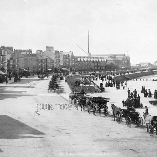 Looking west along Marine Road, Morecambe, 1880-1890