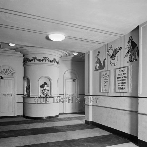 Foyer of Tooting Cinenews, London, c. 1930s