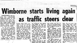 Newspaper Article on traffic after the Wimborne Bypass