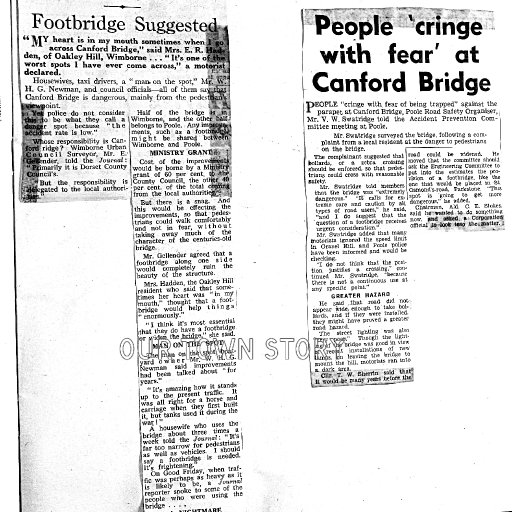 Canford Bridge problems in 1959