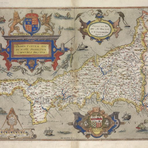 Map of Cornwall, 1576