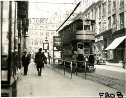 Tram waits in Martineau Street, Birmingham, c. 1930