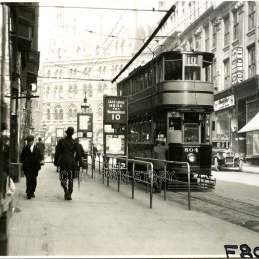 Tram waits in Martineau Street, Birmingham, c. 1930