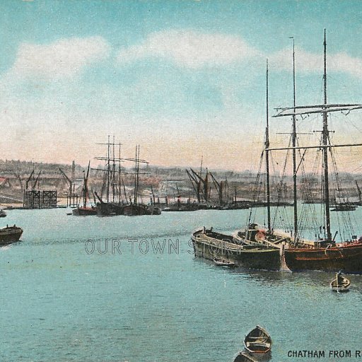 Chatham from the Medway, c. 1905