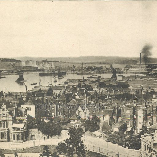 River Medway from Rochester Castle, c. 1905