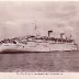 The Queen Elizabeth at her anchorage on the Clyde during the war. 1940's