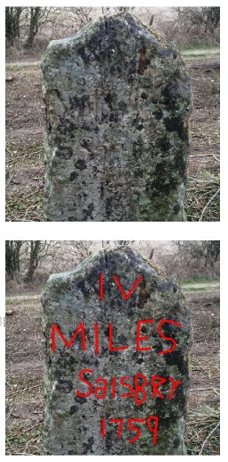 Mileage Stone, Grovely Woods, 1759 