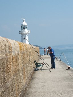Fishing on the Harbour Wall, Mevagissey, Cornwall, 2006
