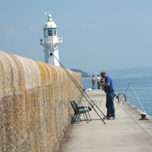Fishing on the Harbour Wall, Mevagissey, Cornwall, 2006