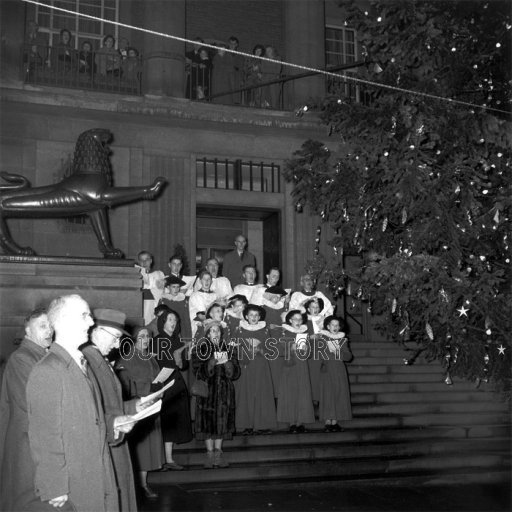 Carol Singers Outside Norwich City Hall, 1957